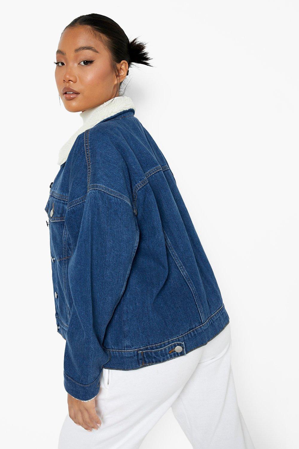 Boohoo petite denim on sale jacket